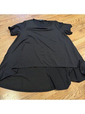 Lucky & Blessed L&B Womens Black Large Blouse Shirt